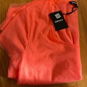 DKNY salmon scoop neck size LARGE NWT